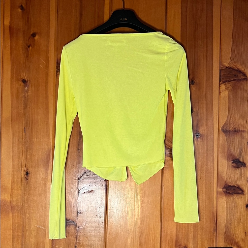 Urban Outfitters Bright Yellow Long Sleeve Top - Picture 2 of 2